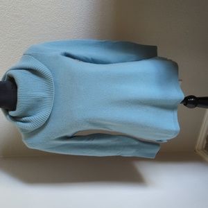 Talbots Cowlneck Powder Blue Pullover Cashmere Sweater sz S